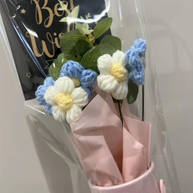 【JEN】手工編織毛線手提抱桶花束2色可選(畢業季情人節生日節慶送禮交換禮物)