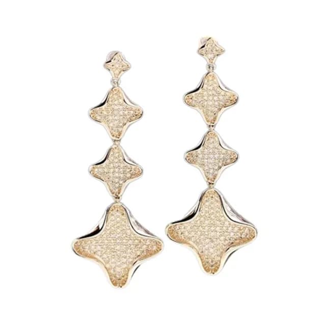 【巴黎精品】現貨+預購 鋯石耳環925純銀耳針(長款立體捲邊生日母親節禮物女飾品2色p1bk82)