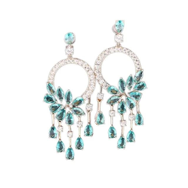 【巴黎精品】現貨+預購 鋯石耳環925純銀耳針(圓環水滴流蘇生日母親節禮物女飾品p1bk90)