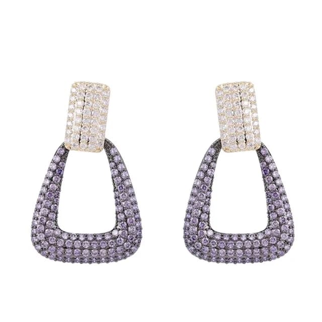 【巴黎精品】現貨+預購 鋯石耳環925純銀耳針(方形幾何誇張生日母親節禮物女飾品3色p1bk9)