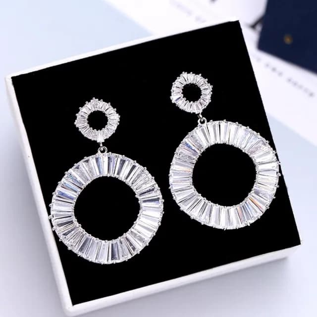 【巴黎精品】現貨+預購 鋯石耳環925純銀耳針(圈圈個性百搭生日母親節禮物女飾品4色p1bk50)