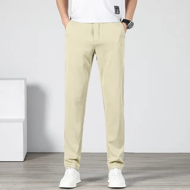 【米蘭精品】現貨+預購 休閒褲長褲(抗皺修身彈力百搭男褲子父親節禮物3色74er40)