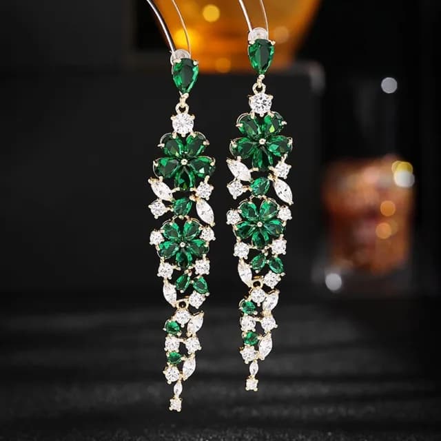 【巴黎精品】現貨+預購 鋯石耳環925純銀耳針(花朵長流蘇水滴生日母親節禮物女飾品3色p1bk48)