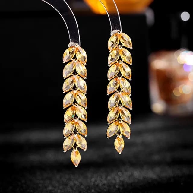 【巴黎精品】現貨+預購 鋯石耳環925純銀耳針(麥穗漸層長款生日母親節禮物女飾品7色p1bk27)