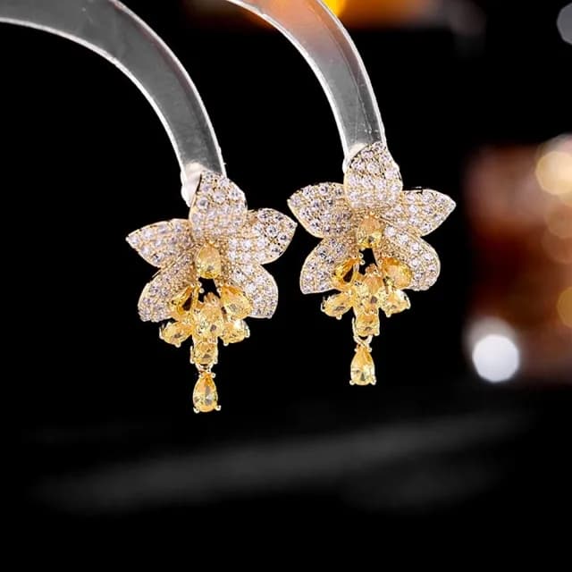 【巴黎精品】現貨+預購 鋯石耳環925純銀耳針(花朵滿鋯鑲嵌生日母親節禮物女飾品p1bk22)