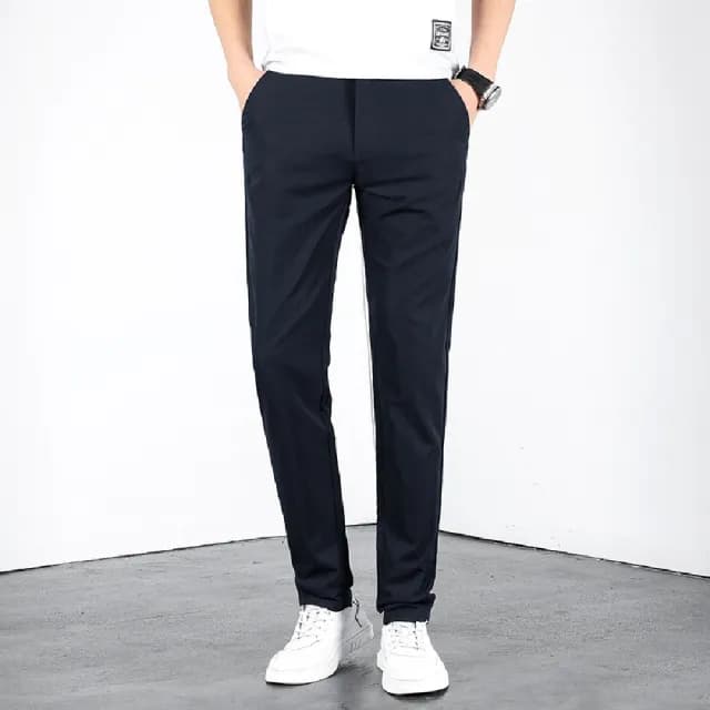 【米蘭精品】現貨出清 休閒褲長褲(彈力透氣抗皺修身男褲子父親節禮物5色74er46)