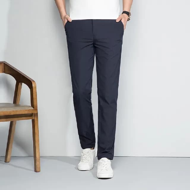 【米蘭精品】現貨+預購 休閒褲長褲(百搭純色直筒修身男褲子父親節禮物4色74er45)