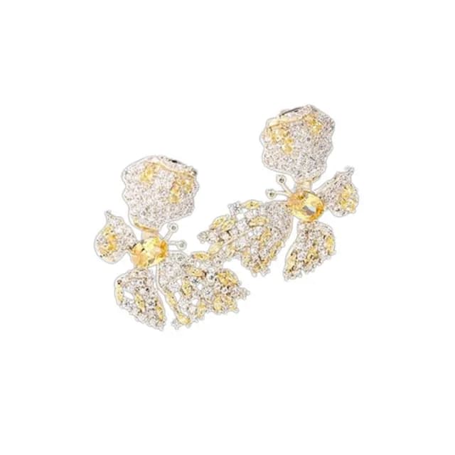 【巴黎精品】現貨+預購 鋯石耳環925純銀耳針(蝴蝶閃耀輕奢生日母親節禮物女飾品2色p1bk99)