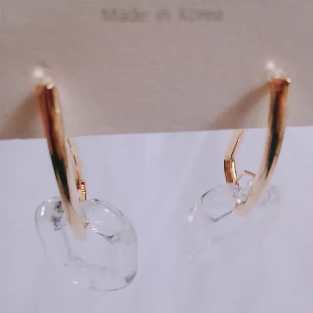 【BBHONEY】韓國飾品 勾壓克力金屬 個性耳環 時尚造型搭配耳飾(韓國東大門飾品)