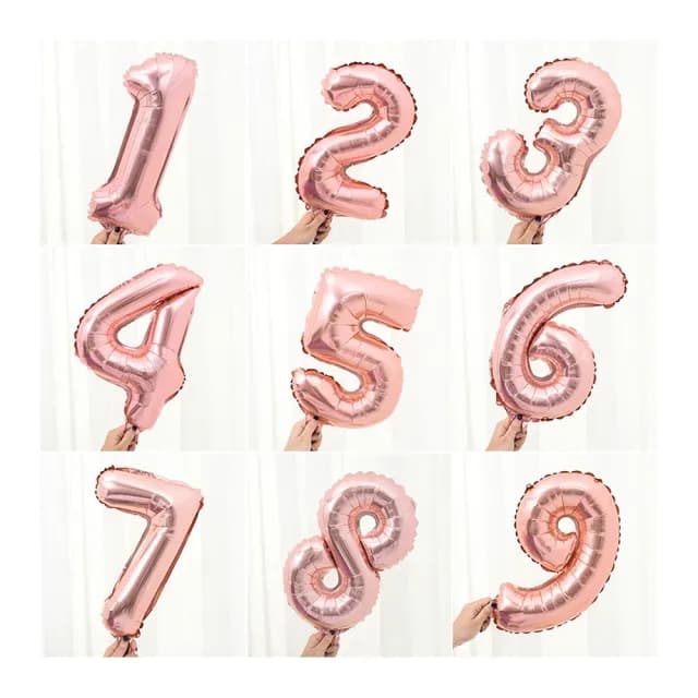 16吋浪漫玫瑰金數字鋁模氣球1個(生日派對 求婚告白 畢業跨年 週年紀念 寶寶周歲 布置)