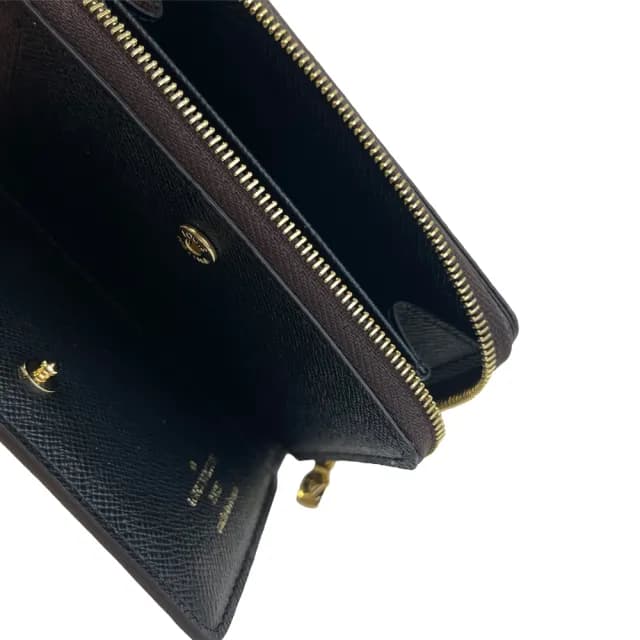 【Louis Vuitton 路易威登】LOU 經典老花 棕色 拉鏈短夾 錢包(M81461)