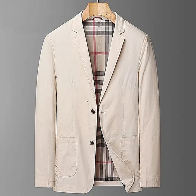 【米蘭精品】現貨出清 西裝外套休閒西服(素色純棉休閒春秋男外套父親節禮物3色74eb6)