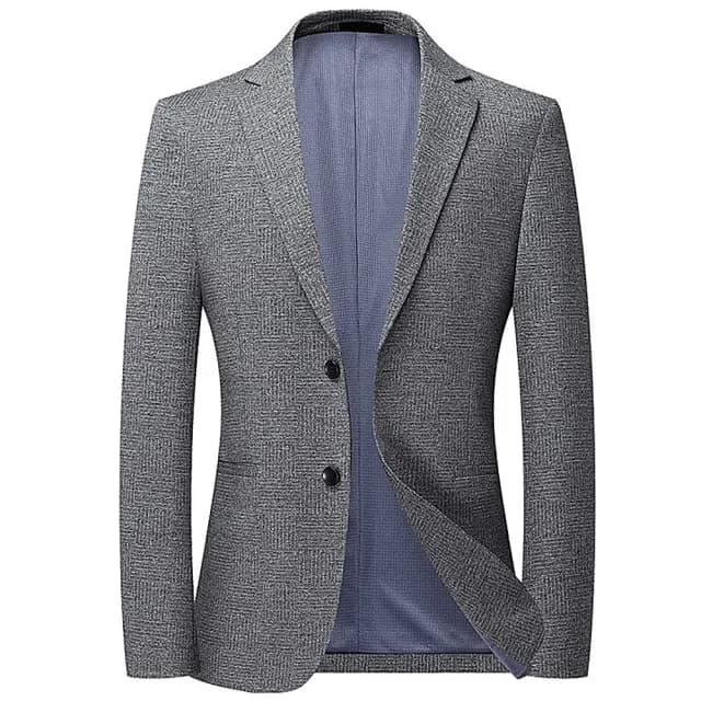 【米蘭精品】現貨+預購 西裝外套休閒西服(單色免燙格紋春秋男外套父親節禮物74eb8)