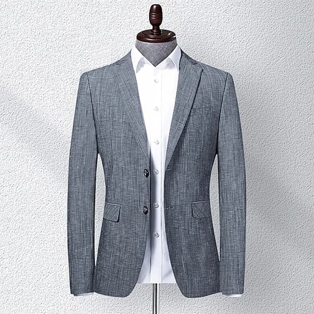 【米蘭精品】現貨+預購 西裝外套休閒西服(挺括修身條紋春秋男外套父親節禮物74eb13)