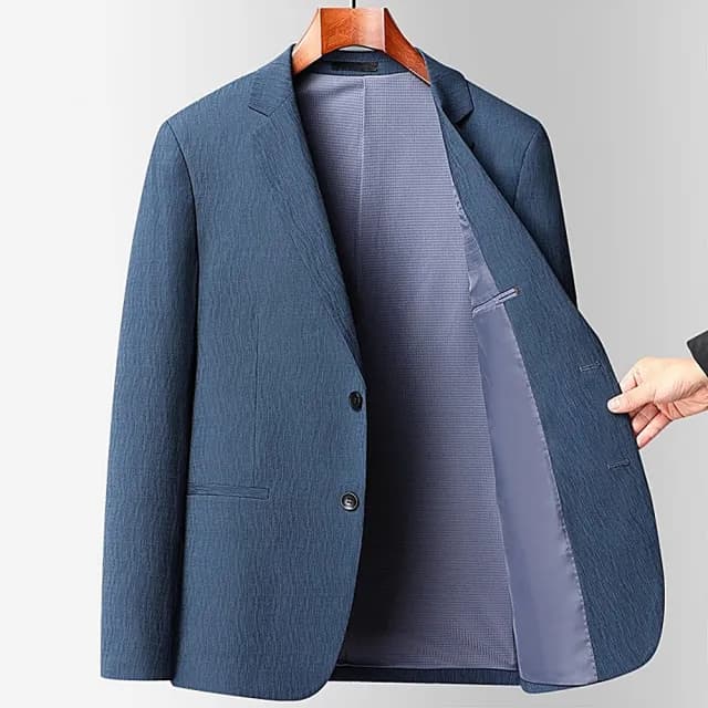 【米蘭精品】現貨+預購 西裝外套休閒西服(商務修身針織春秋男外套父親節禮物2色74eb4)