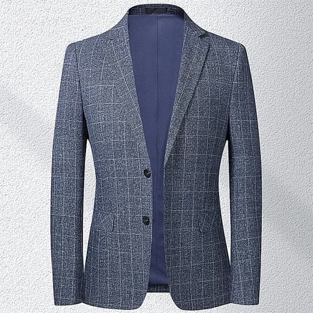 【米蘭精品】現貨+預購 西裝外套休閒西服(經典格紋正裝春秋男外套父親節禮物74eb25)