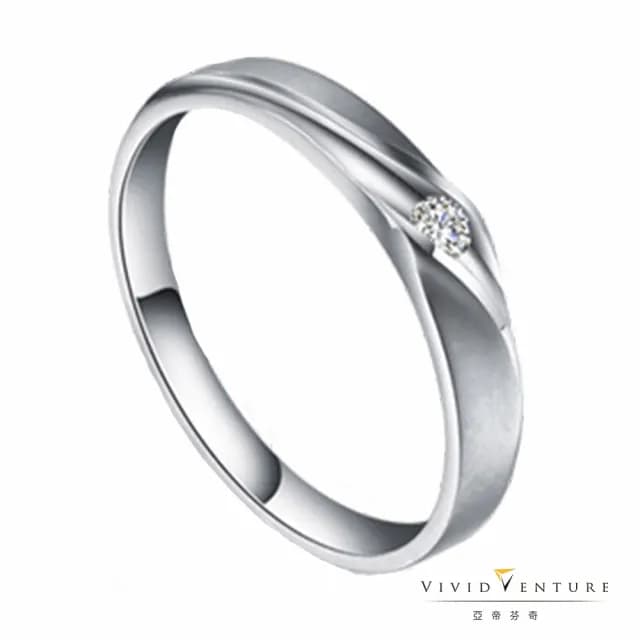 【Vividventure 亞帝芬奇】情人節禮物 GIA 30分 FSI2 鑽戒+10分 真鑽 男戒 永恆愛情(14K金 結婚 對戒 套組)
