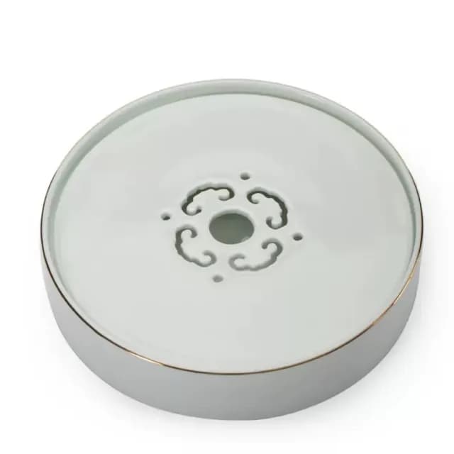 【傳真雅器】吉祥陶瓷壺承(茶具 壺承 茶盤 茶壺墊 泡茶盤 竹茶盤 茶盤托盤 木茶盤 重竹茶盤)