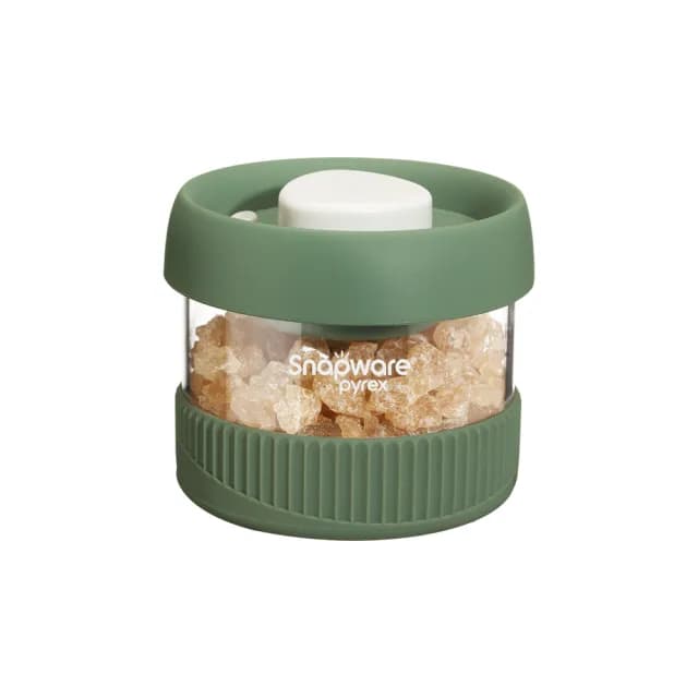 【CorelleBrands 康寧餐具】按壓真空玻璃儲物罐480ML