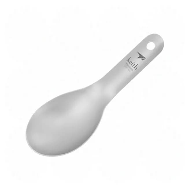 【Keith】Ti5314 純鈦環保兒童湯匙(戶外居家無毒鈦金屬幼兒孩童用便攜大圓湯勺匙輕量隨身環保餐具)