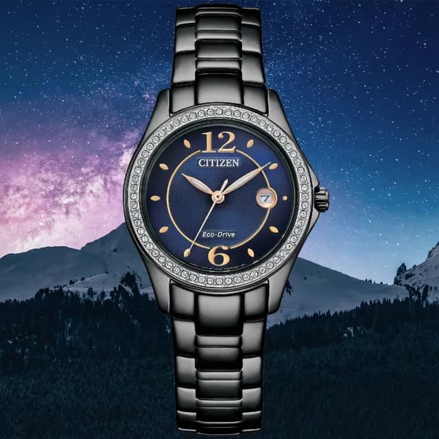 【CITIZEN 星辰】LADYS系列 優雅晶鑽 光動能腕錶 七夕 情人節 送禮 推薦(FE1255-84L)