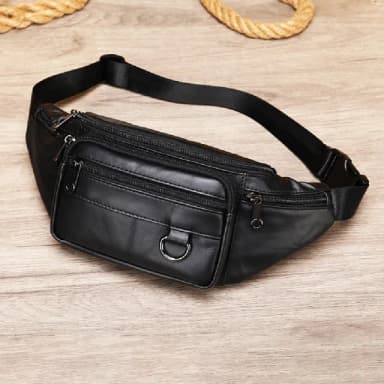【米蘭精品】現貨+預購 胸包真皮腰包(男士牛皮手機斜跨腰包父親節禮物男包包3色74es3)