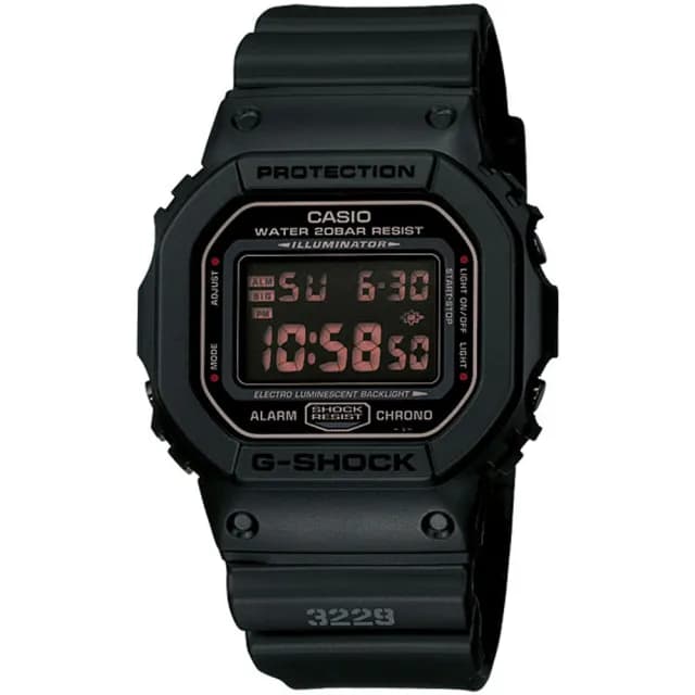 【CASIO 卡西歐】G-SHOCK 經典黑色基本款 當兵系列 捍衛登場 情人節 禮物(黑/DW-5600MS-1)