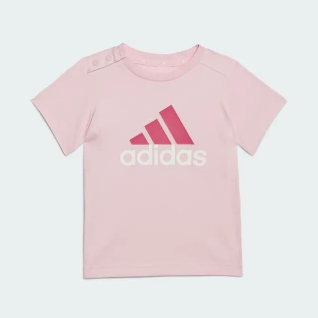 【adidas 愛迪達】ESSENTIALS 運動套裝 短袖/短褲 嬰幼童裝(HR5886)