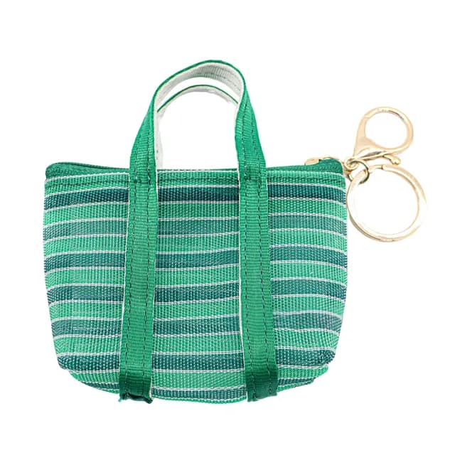 【阿嬤的時尚】雙11 經典復古綠色茄芷零錢包(鑰匙圈 迷你 菜籃包 籃子 買菜 時尚 簍空 編