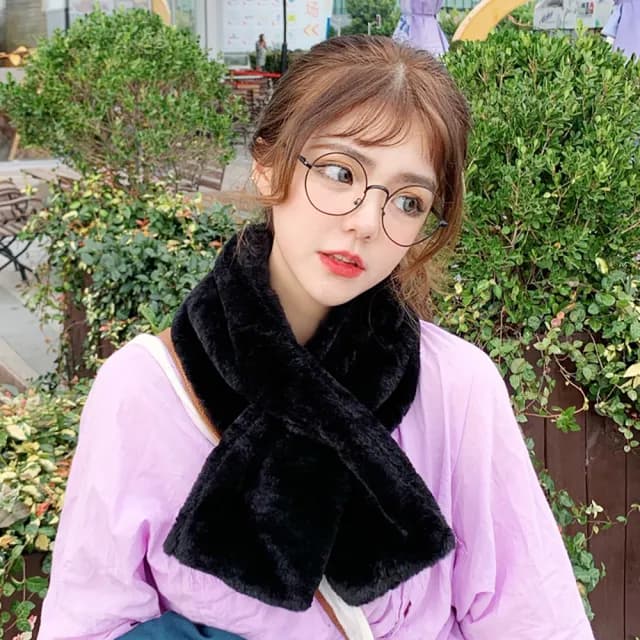 【MISA】毛絨圍巾 厚版圍巾/雙面純色毛絨厚版保暖圍巾 圍脖(7色任選)