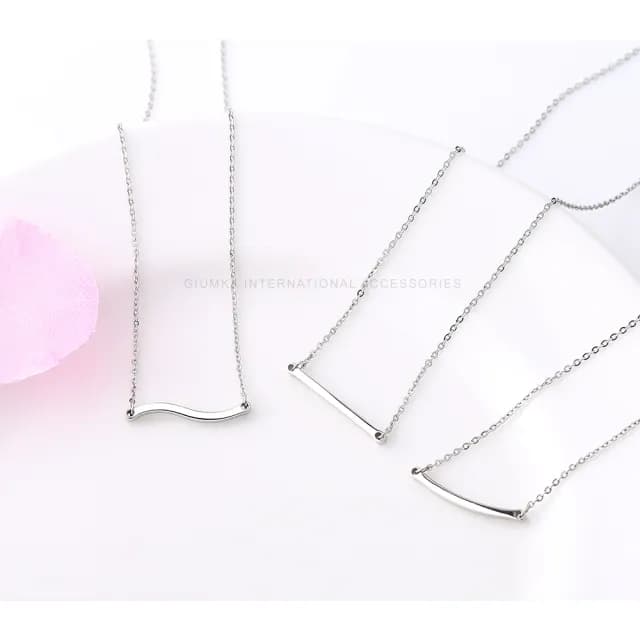 【GIUMKA】短項鍊．一字滿鑽．雙面配戴． 鎖骨項鍊(情人節禮物)