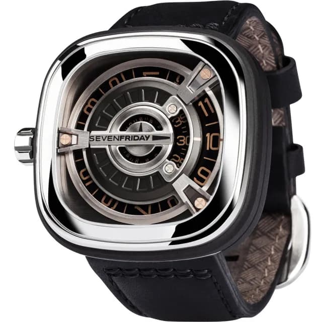 【SEVENFRIDAY】設計師工藝自動上鍊機械錶-銀x黑/47mm 送禮 禮物 推薦(M1-3)