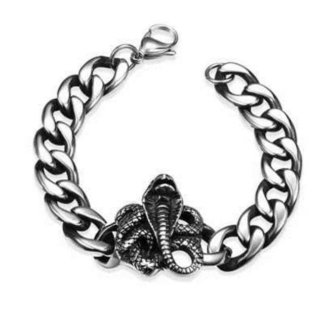 【米蘭精品】父親節禮物 鈦鋼手鍊流行飾品(歐美帥氣個性大蟒蛇情人節生日聖誕節交換禮物男配件73cp104)