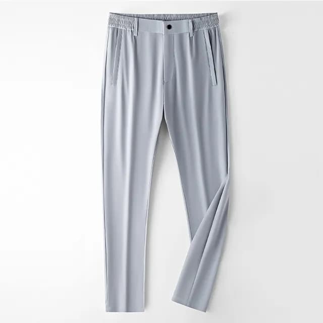 【米蘭精品】現貨+預購 長褲冰絲褲運動長褲男休閒長褲(冰爽彈力商務百搭男褲子父親節禮物4色74fa12)