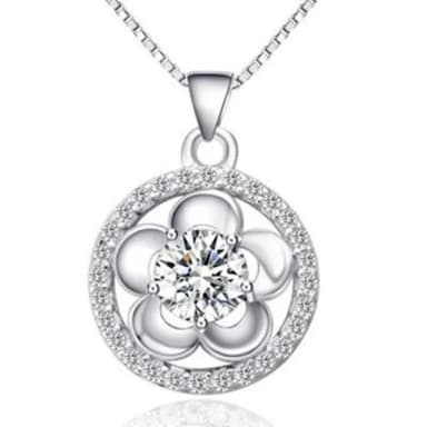 【米蘭精品】現貨+預購 花朵項鍊流行銀飾品(精緻童話百搭鑲鑽母親節生日情人節聖誕節交換禮物73v164)