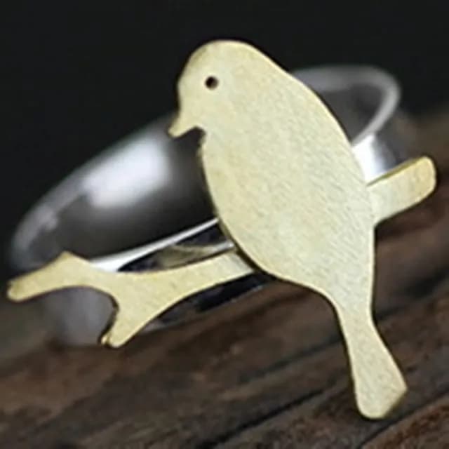 【米蘭精品】現貨+預購 戒指流行銀飾品(樹枝小鳥造型可愛迷人百搭母親節生日情人節禮物2色73ae16)