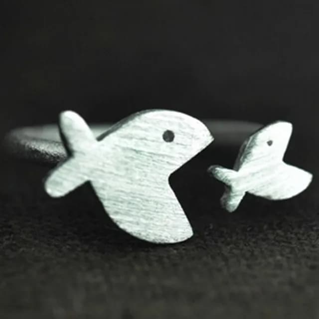 【米蘭精品】現貨+預購 戒指流行銀飾品(小魚造型時尚可愛百搭母親節生日情人節聖誕節交換禮物73ae101)