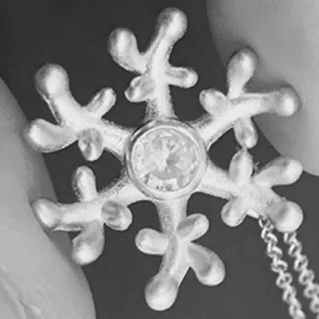 【米蘭精品】現貨+預購 鑲鑽項鍊銀飾品(雪花造型時尚精緻百搭母親節生日情人節聖誕節交換禮物73y85)