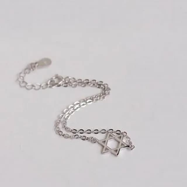 【米蘭精品】現貨+預購 手鍊流行銀飾品(獨特精緻流行百搭六芒星風格生日情人節聖誕節交換禮物2款73z30)