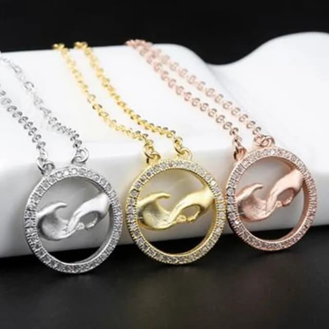 【米蘭精品】現貨+預購 項鍊流行銀飾品(與你牽手母親節生日情人節聖誕節交換禮物73v112)