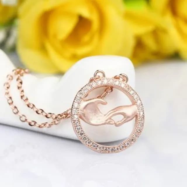 【米蘭精品】現貨+預購 項鍊流行銀飾品(與你牽手母親節生日情人節聖誕節交換禮物73v112)