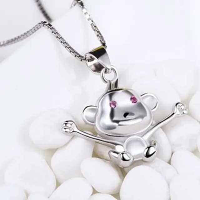 【米蘭精品】現貨+預購 猴子項鍊流行銀飾品(開心精美大方母親節生日情人節聖誕節交換禮物73v108)