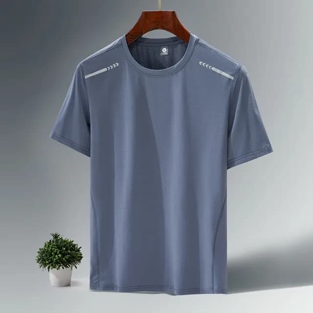 【米蘭精品】現貨+預購 冰絲T恤短袖上衣(修身速乾透氣吸汗男裝父親節禮物4色74ey22)