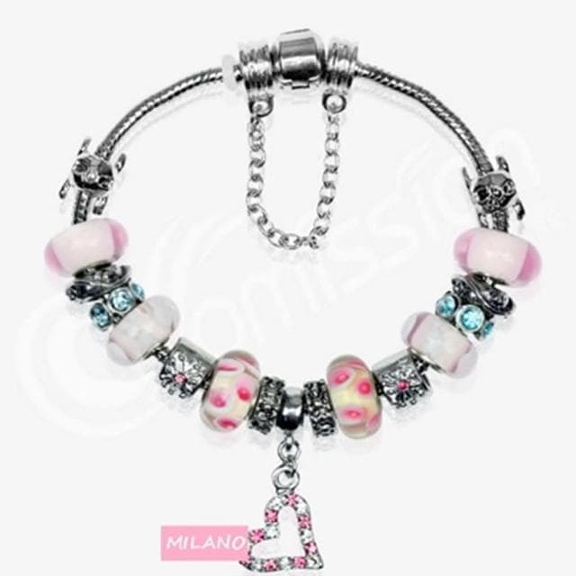 【米蘭精品】現貨+預購 串珠手鍊流行飾品(甜美粉色精緻鑲鑽愛心母親節情人節生日聖誕節交換禮物2款73ay38)
