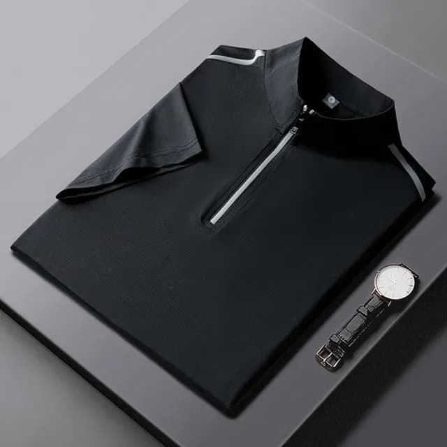 【米蘭精品】現貨+預購 冰絲POLO衫短袖上衣(夏季輕薄網眼純色男裝父親節禮物5色74ey15)