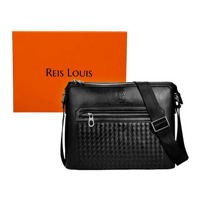 【REIS LOUIS 李斯路易斯】父親節禮物 沛內爾編織側背包(手工編織 經典品味 都會男士必備)