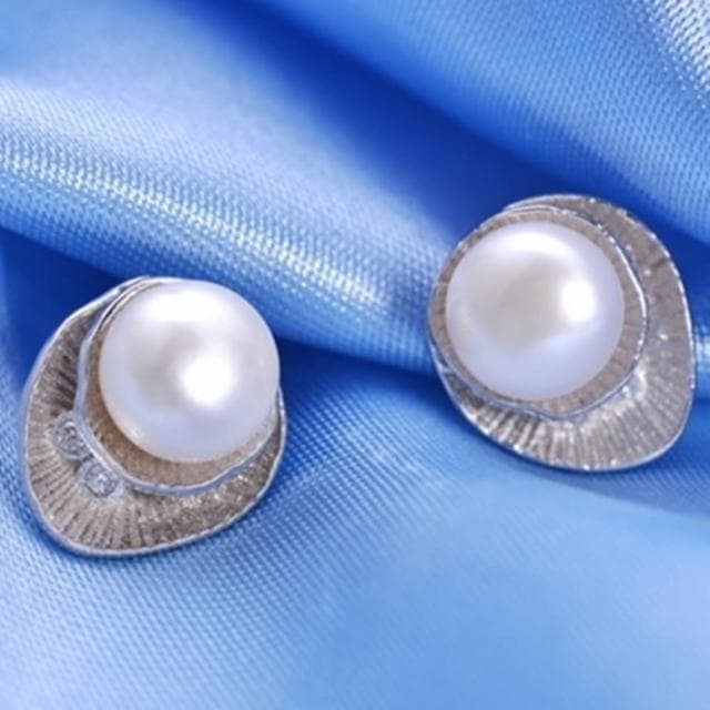 【米蘭精品】現貨+預購 珍珠耳環流行銀飾品(貝殼大方精緻質感母親節生日情人節聖誕節交換禮物73ah19)
