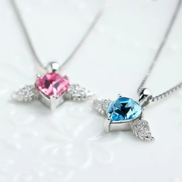 【米蘭精品】現貨+預購 項鍊水晶流行銀飾品(愛情天使真愛時尚母親節情人節生日聖誕節交換禮物73am2)