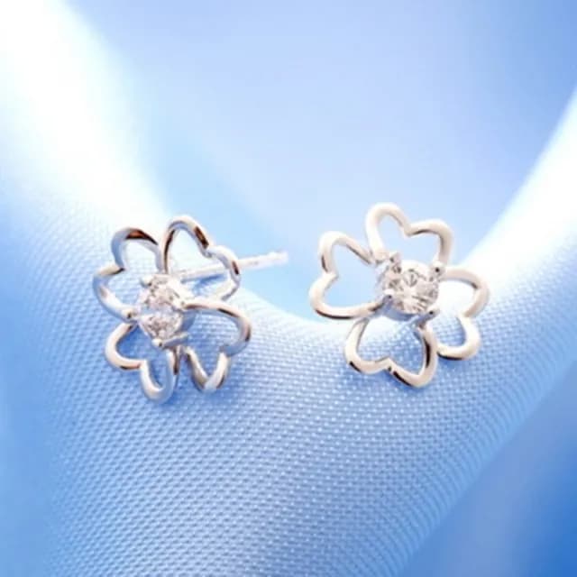 【米蘭精品】現貨+預購 耳環鑲鑽流行銀飾品(四葉草時尚流行七夕情人節生日聖誕節交換禮物73ac63)