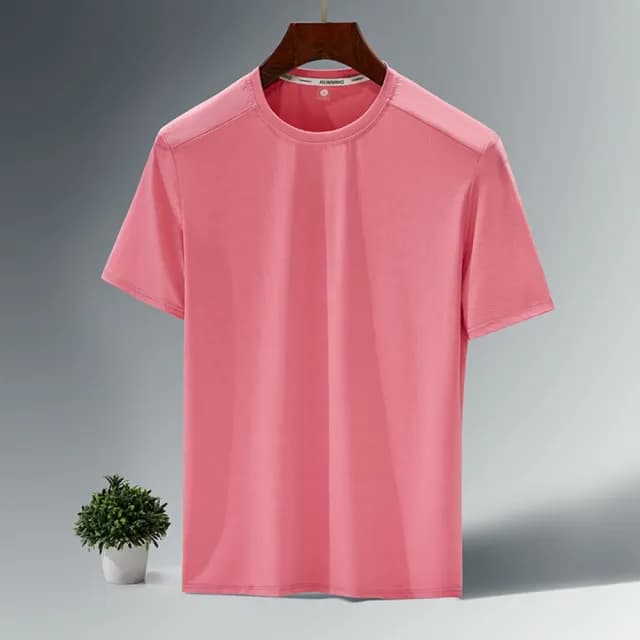 【米蘭精品】現貨出清 冰絲T恤短袖上衣(薄款速乾透氣寬鬆男裝父親節禮物5色74ey14)